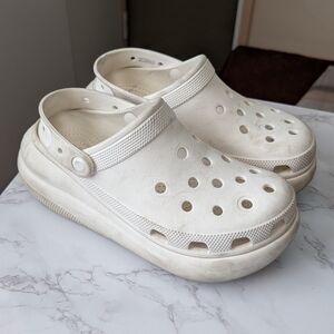 CROCS White Platform Shoes Size 9W / 7M